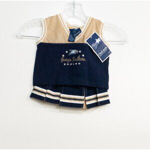 Red Oak Sportswear Kids Toddler Beige Navy Blue Cheerleader Outfit Size 12M